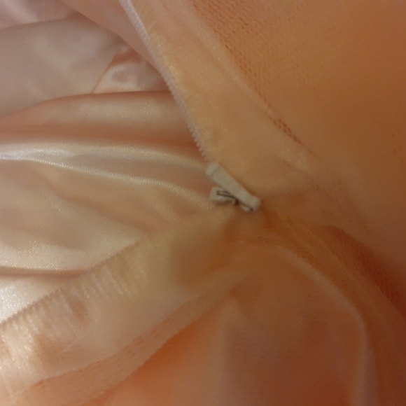 Bejeweled peach sweetheart short full skirt prom / party dress Goya London 10-12 - Picture 14 of 16